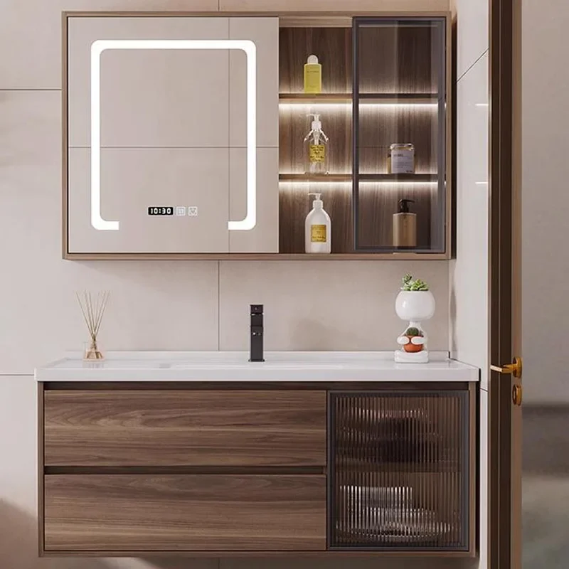 Lights Mirror Cabinets Modern Bathroom Vanity Standing Compact Display Storage Closets Armadi Da Soggiorno Home Furniture