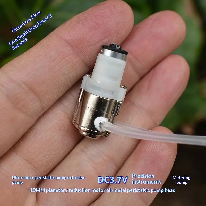 1Pcs Squeezing Dosing Pump DC 3V 3.7V Ultra Micro Peristaltic Pump Mini M20 Planetary Gear Metering Pump Precision Small Flow