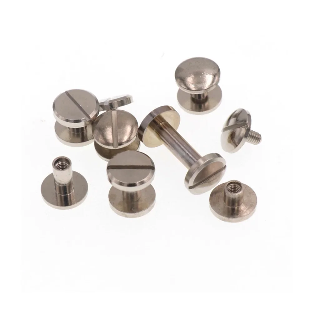 Brass Plated Silver Flat Head / Curved Face Rivet Ledger / Manual DIY / Belt / Screw Buckle Hardware Accessories