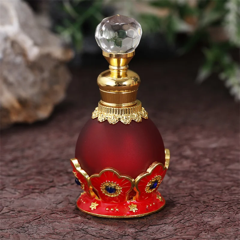 30pcs Dubai Style 15ml High-End Essential Oil Bottle Cross-Border Foreign Trade Explosions Flat Shape with Crown Cap Seal