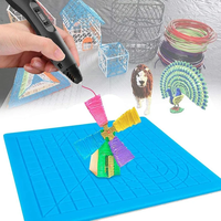 3D Printing Pen Silicone Mat DIY Creative Drawing Template Pad With Heat-proof Finger Sleeve Art Tools Christmas Gift for Kids