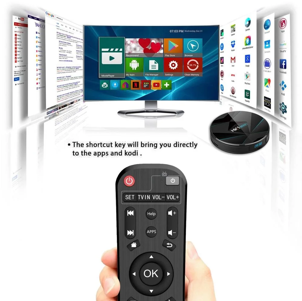 HK1 MINI PLUS Android 10 Smart TV BOX RK3318 Quad Core 2.4G&5G WIFI Set Top Box Media player VS HK1 MAX Google voice PK H96MAX