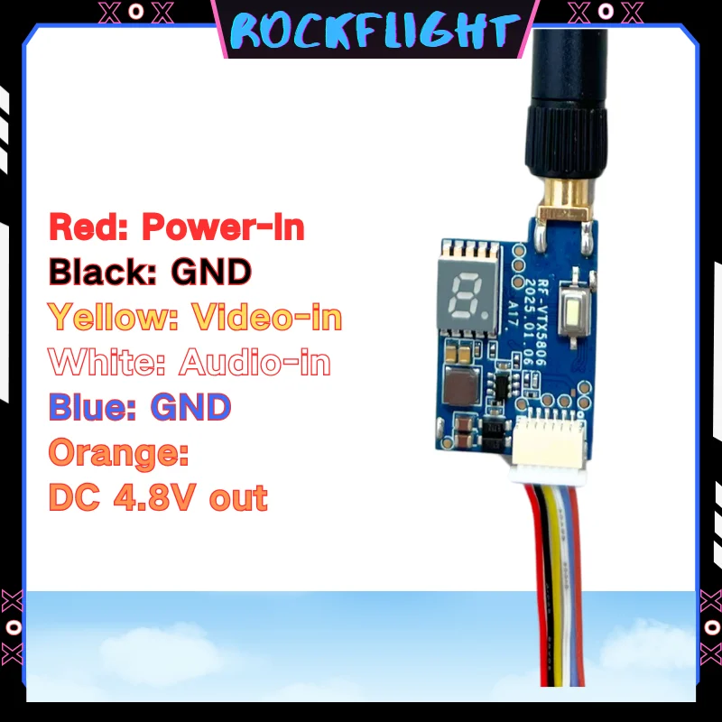 5,8 GHz 48CH Launcher 600 mW Videosender VTX mit CMOS 1200TVL NTSC/PAL umschaltbare FPV-Kamera für Long Range FPV Racing Drone