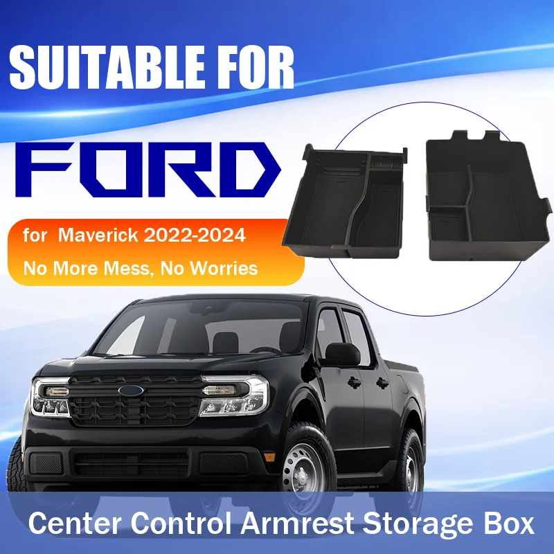 Suitable for Ford Maverick 2022-2024 car armrest box storage box with upper and lower layers