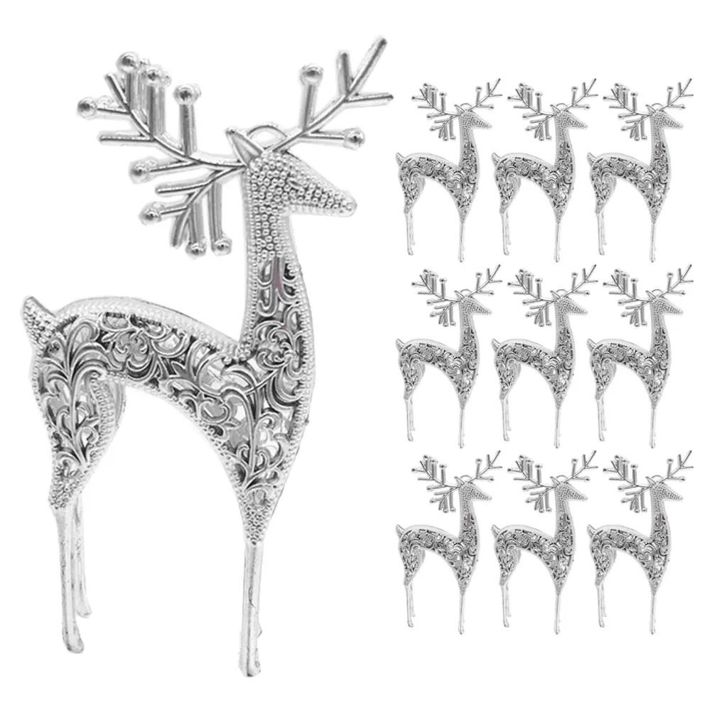 

10 Pcs Elk Pendant nament Xmas Tree Hanging Decor Decor Party Props Indoor Outdoor Hanging Festive Gifts