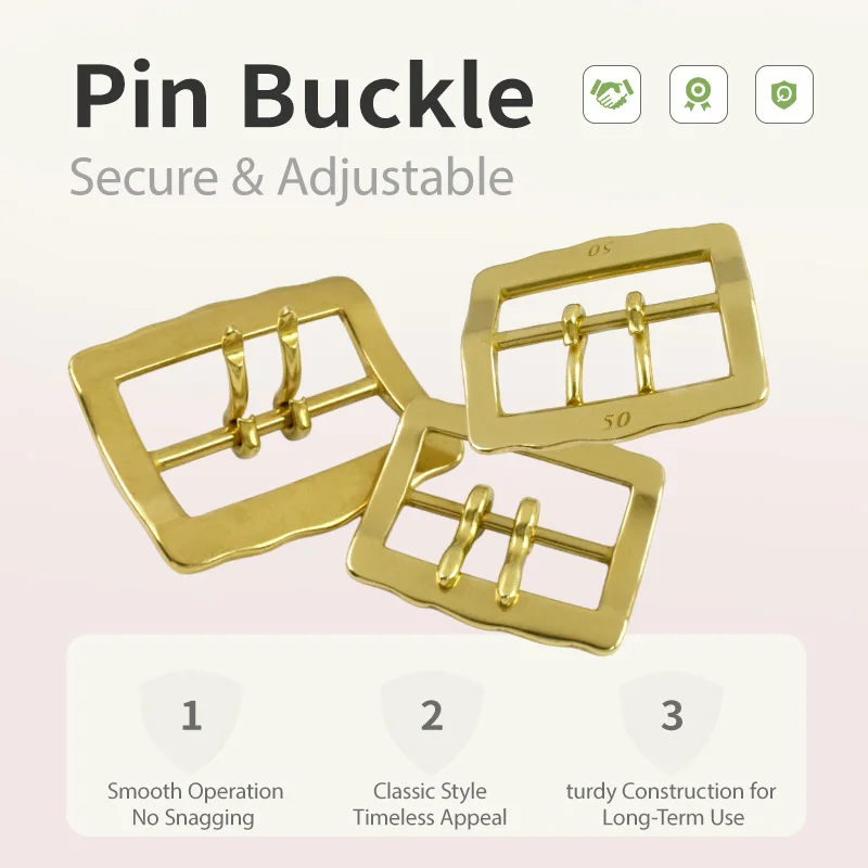 

1/2Pcs 40/50mm Solid Brass Belt Buckles Double Pin Clasp Leather Buckle Waist Head Jeans Pants Decoration Clasp DIY Accessories