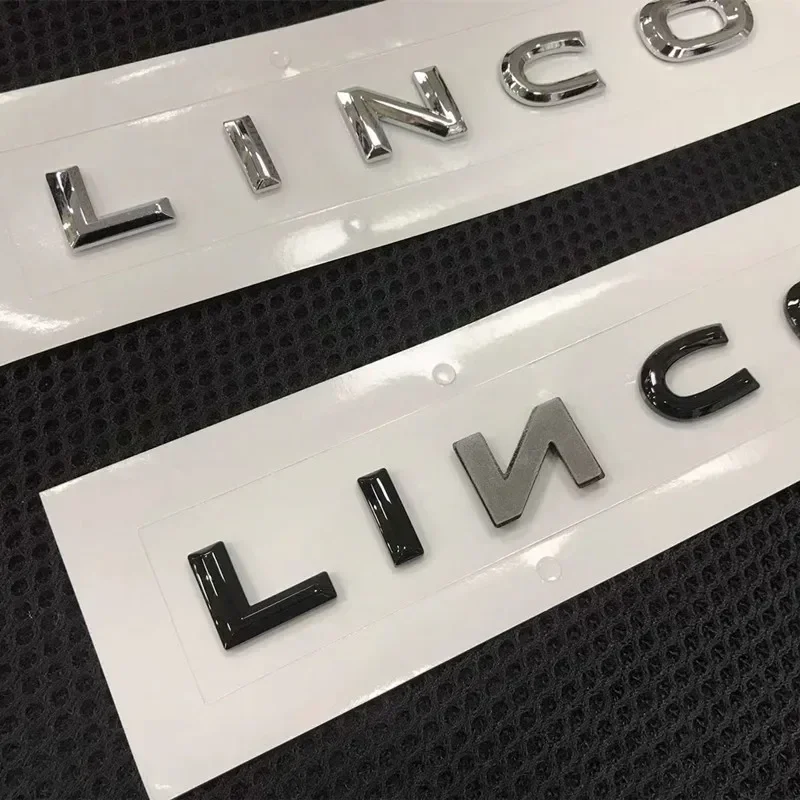 3D ABS Letters Emblem for Lincoln Navigator Locomotive MKC MKZ MKX Voyager Rear Trunk Nameplate Logo Sticker Glossy Black