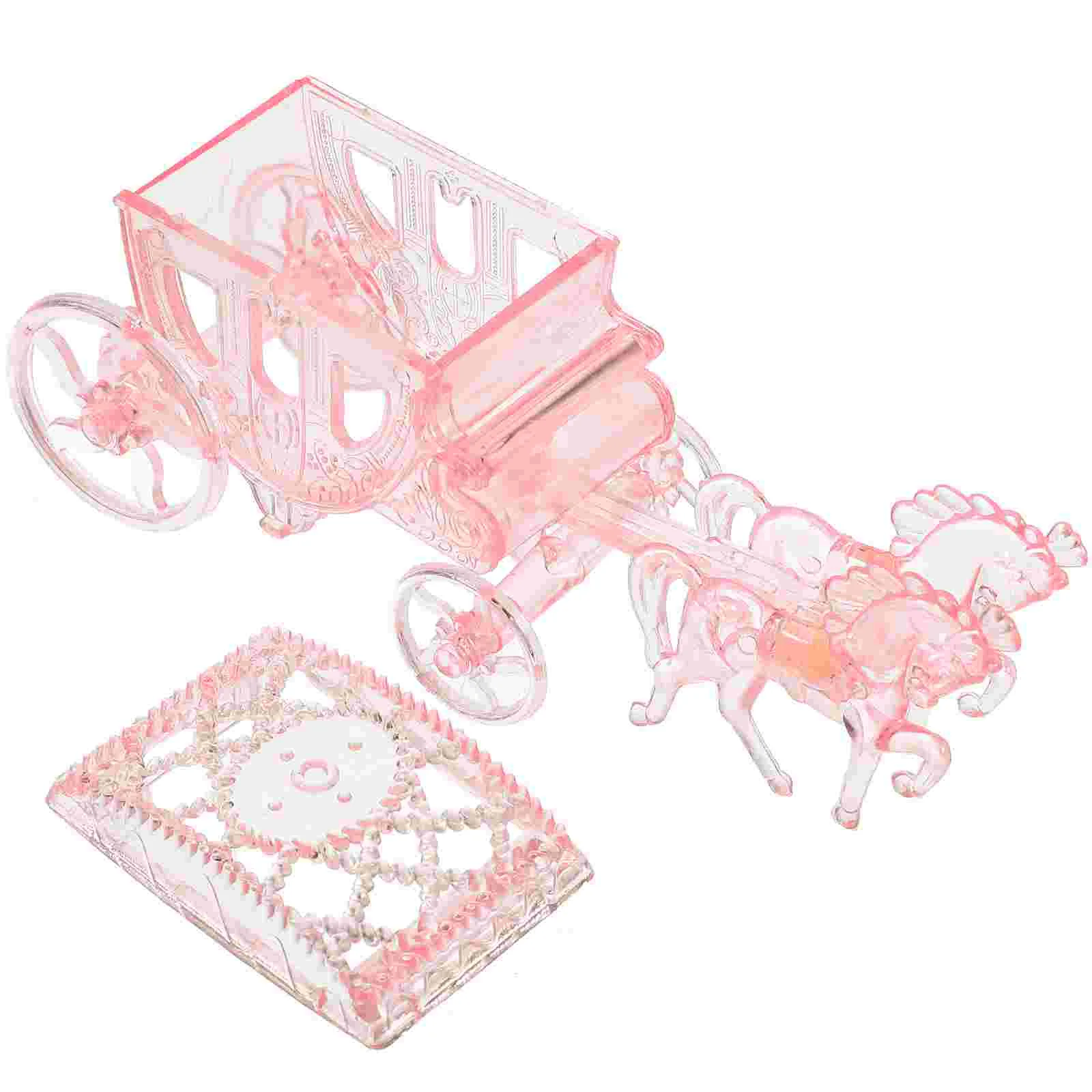 Clear Plastic Carriage Shape Wedding Candy Box Elegant Gift Packaging Holder for Party Favors Bridal Shower Christmas Birthday