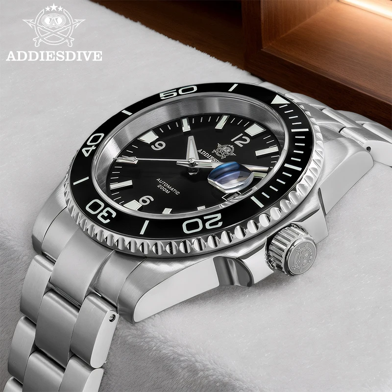 

ADDIESDIVE Men's Watch Reloj Sapphire Glass AD2505 BGW9 Super Luminous 20Bar Waterproof 8215 Movement Automatic Mechanical Watch