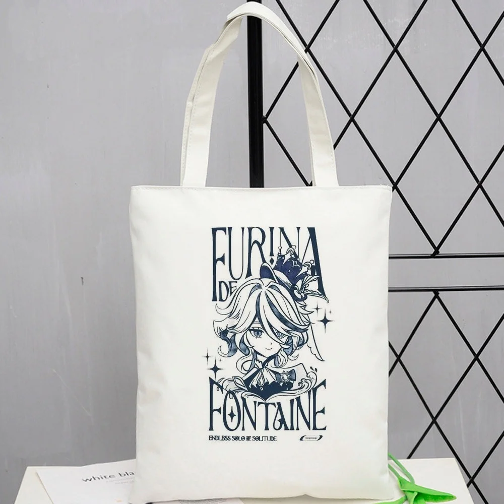 Genshin Impact tote bag bolsas de tela shopper einkaufstasche foldable shoulder  femme
