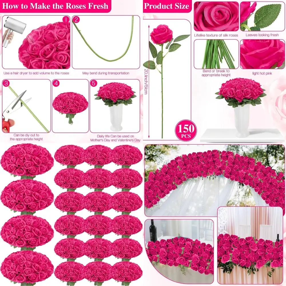 

150-стежевые шелковые красные розы для свадеб, домашнего и праздничного декора