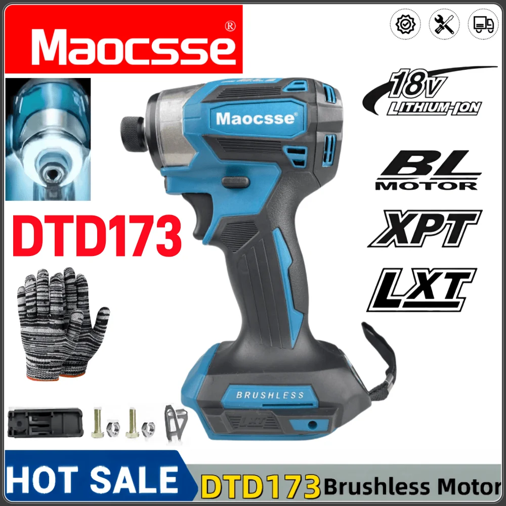 

DTD173 1800rpm Cordless Impact Driver 180Nm Brushless Motor Electric Drill Wood/Bolt/T-Mode For Makita 18V Battery