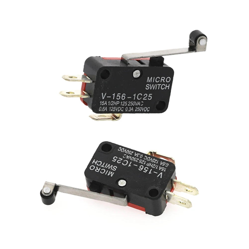 Micro Limit Switch V-156-1C25 15A 125/250V Small Stroke Resistant Long Handle Pulley Switch 10PCS