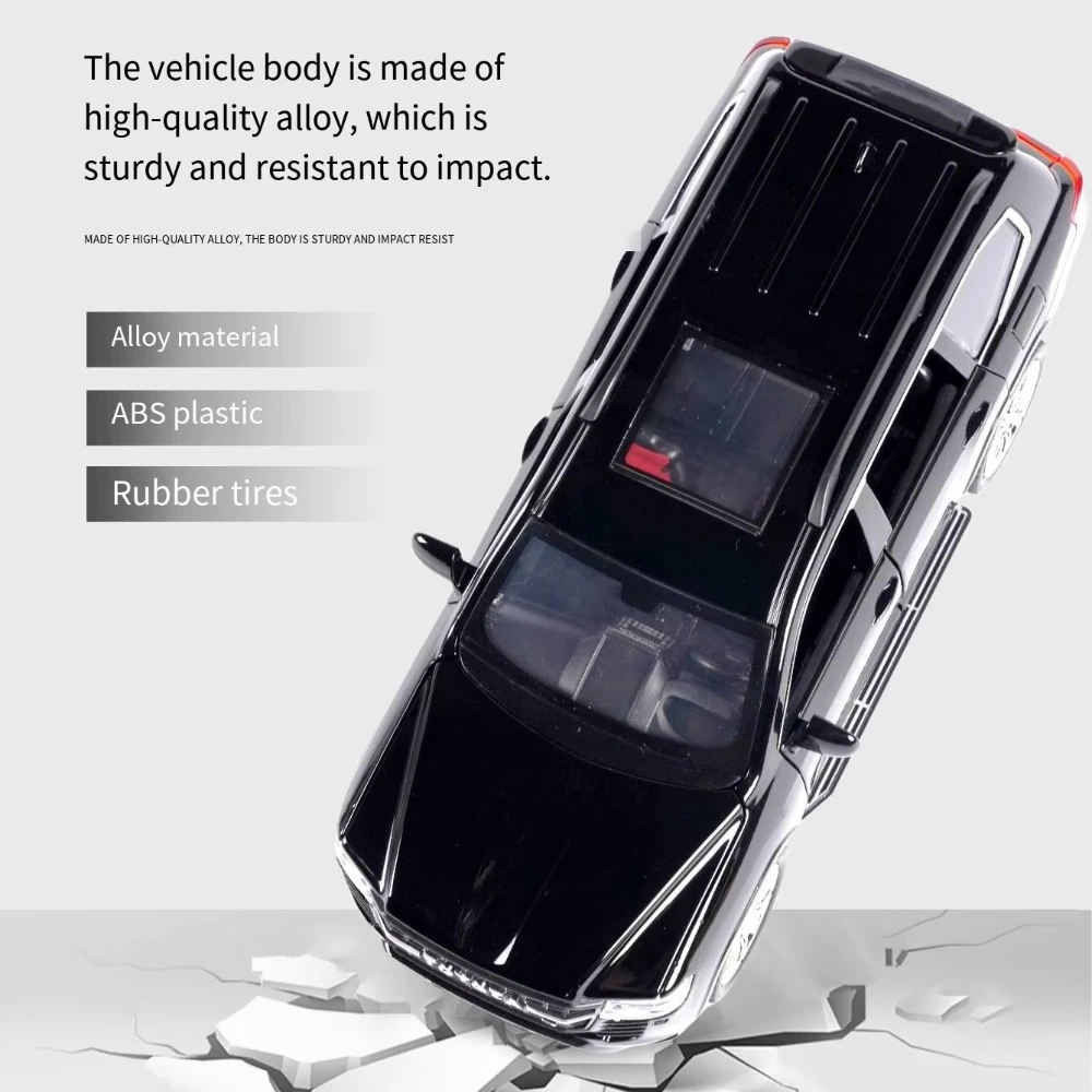 1:24 liga fundida pull-back modelo de carro decoração de coleção de som e luz