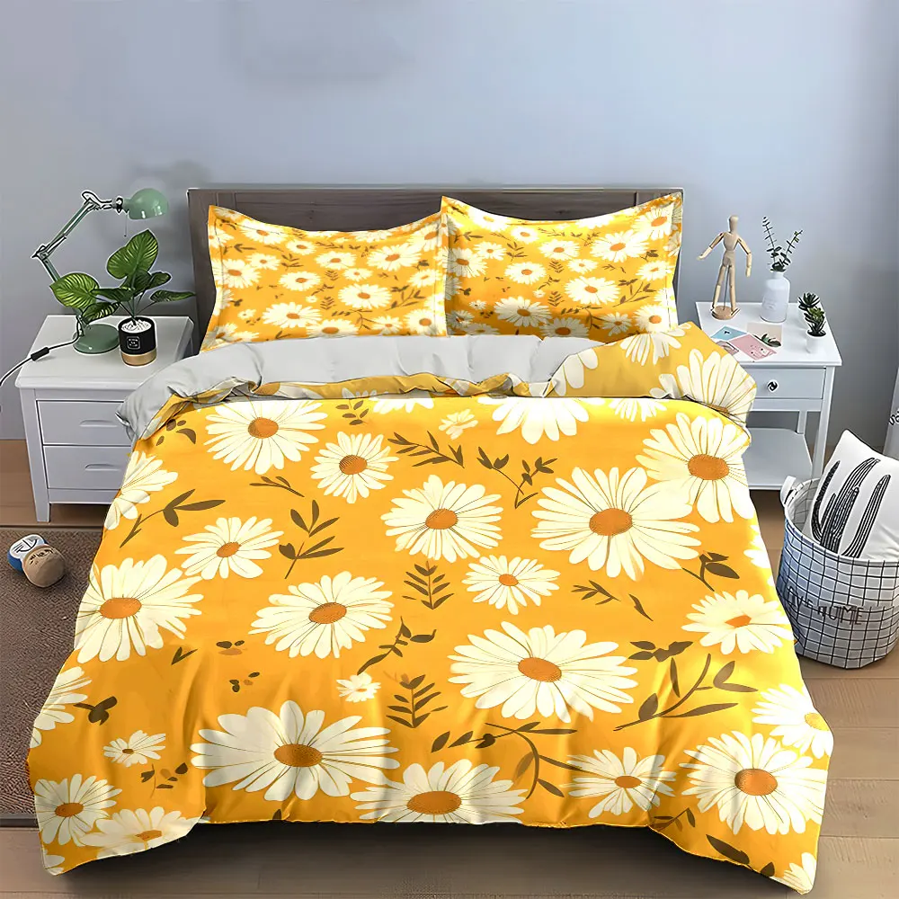 Floral Three-Piece Set for Decor Exquisite three-piece bedding set gift for kids and adults