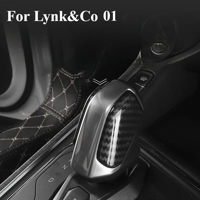 For Lynk&Co 01 Car Styling Armrest ABS carbon fibre Cover Gearshift Cover Armrest Protective Cover Accessories