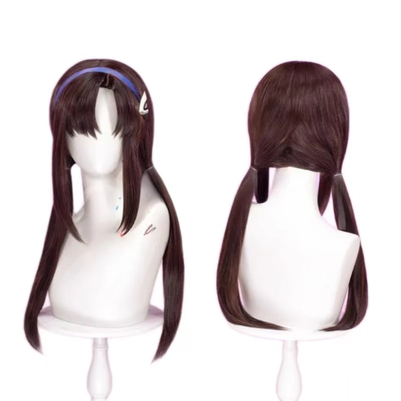 

Парик для косплея аниме Makise Aoba, 75 см, коричневый синтетический парик с термостойкими синтетическими волокнами и розовой сеткой