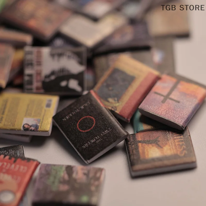 200 個ランダムミニミニチュアドールハウス本不安本ミニチュア本棚装飾アクセサリー