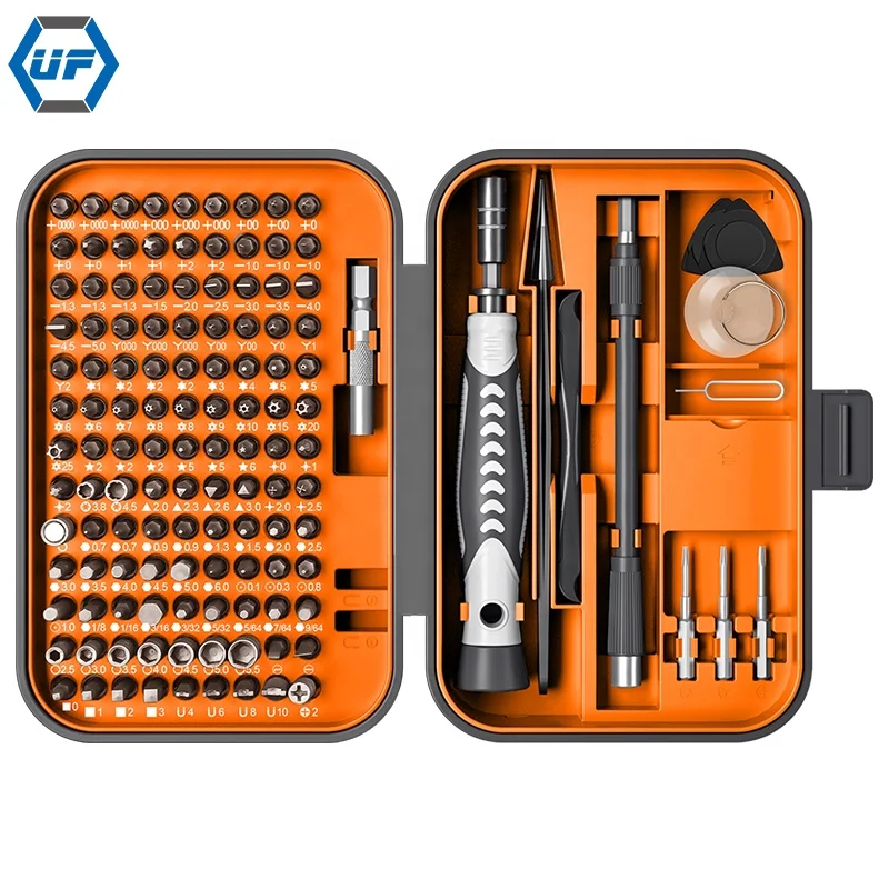 Orange Color Screwdriver Set 130in1 Multi Function Screw Driver Repair Tools For Phones Precise Screwdriver Set