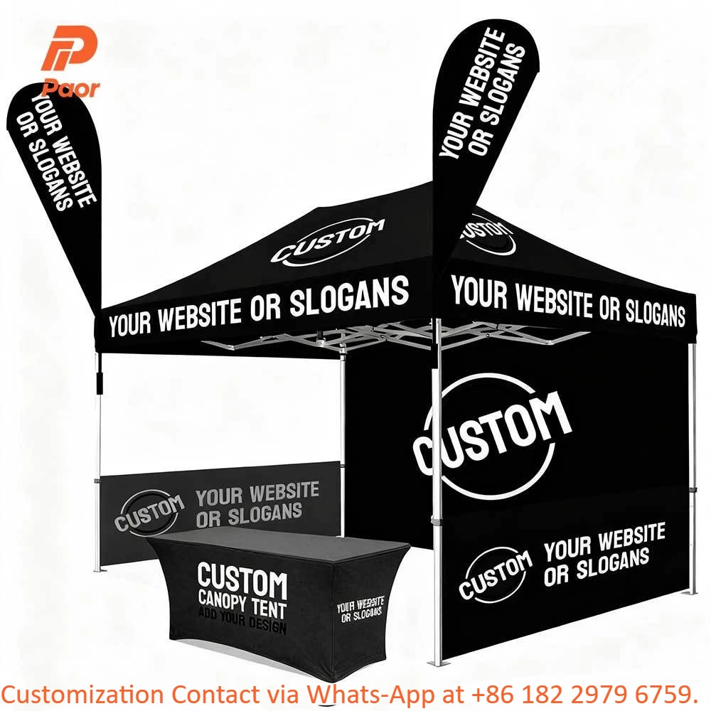 Factory Direct Custom 4X8m Advertising Tent 50mm Aluminum Frame 10x10 10x20 Pop Up Outdoor Gazebo Canopy Trade Show Tent
