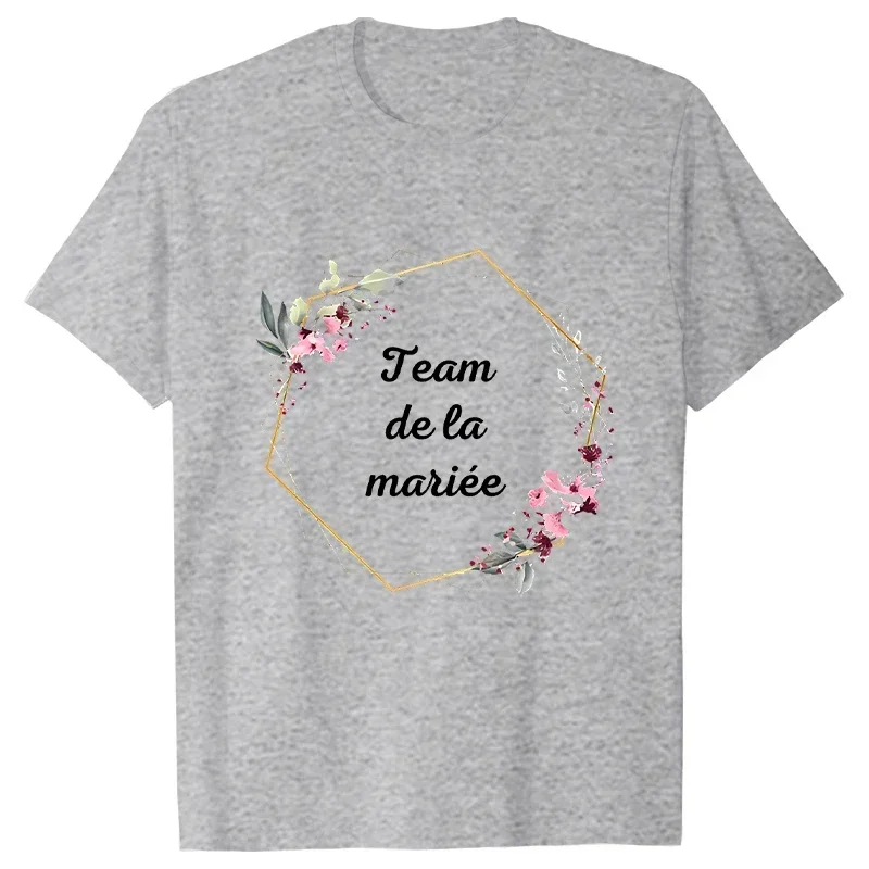 Bridal Wedding Tees French EVJF Future Team Bride Tops Bachelorette Hen Party Tshirt Flower Graphic Bridesmaid Women T-shirt