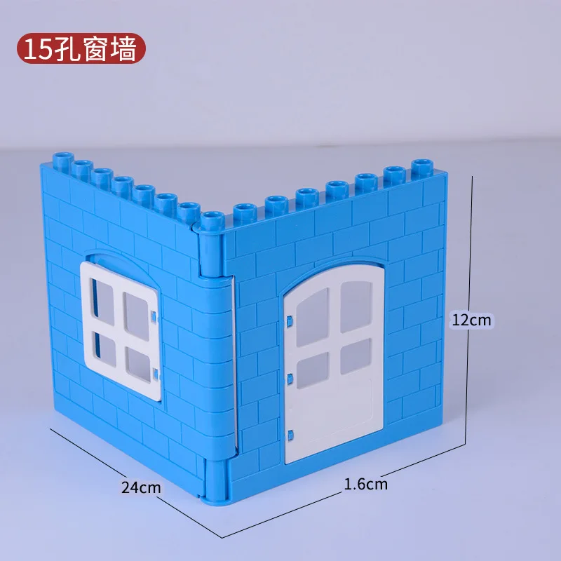 MOC Big Particle Roof Doors Tiles Wall Building Block Set City Accessories Brick Large size Duploes Compatible Duploe Toys