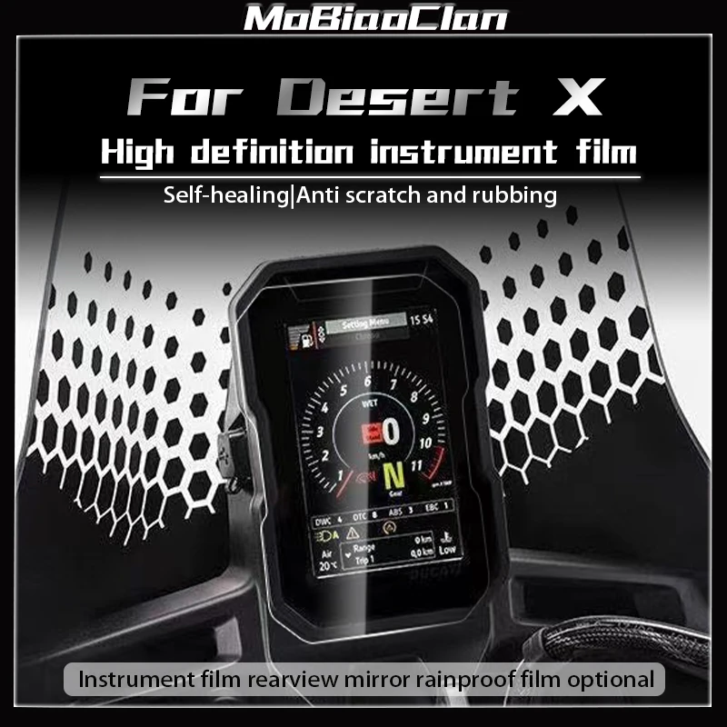 Per Ducati Desert X Desert X 2022-2024 fari moto fanali posteriori neri fumé pellicola adesivi pannello strumenti accessori