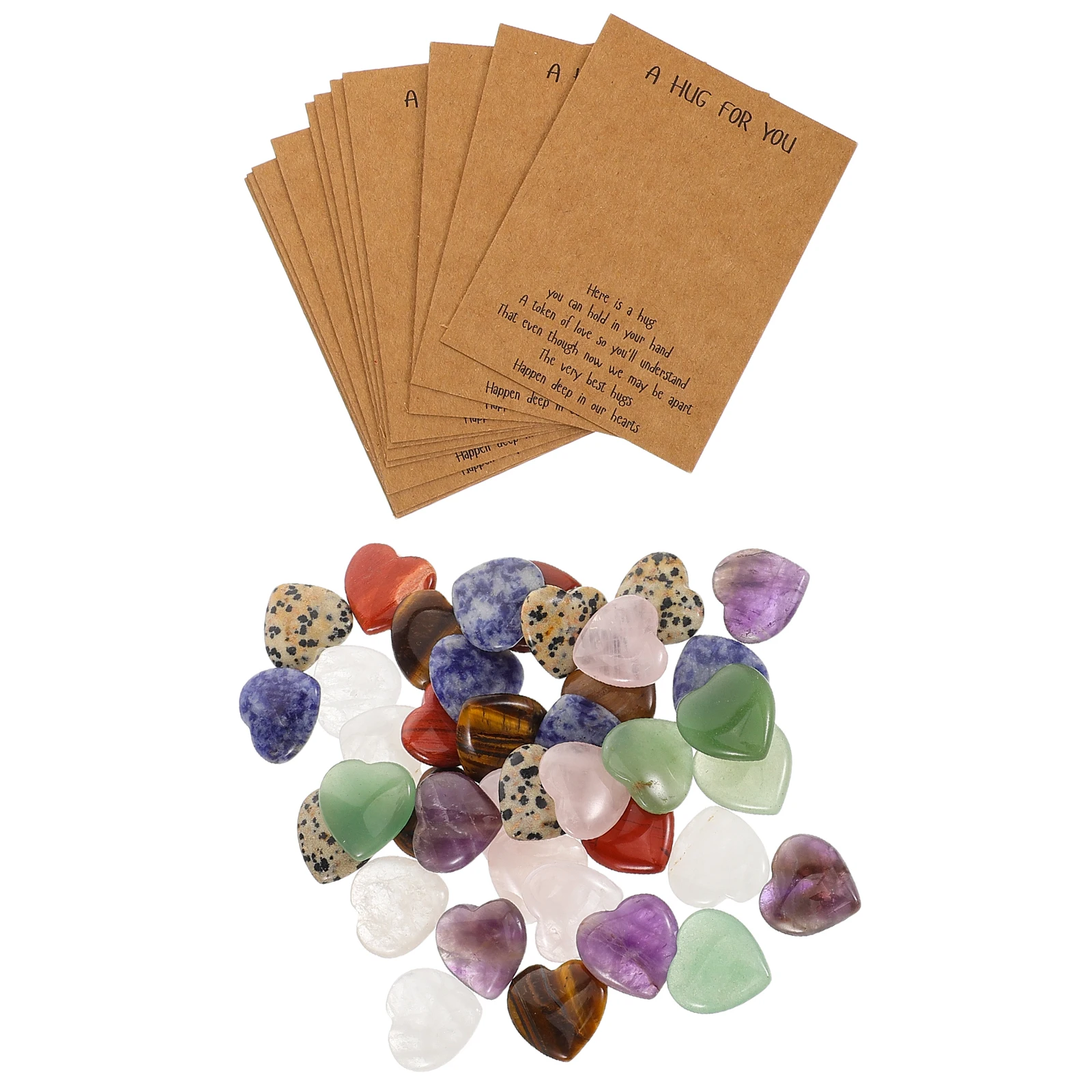 

40 Sets Crystal Gem Greeting Cards Natural Stone Valentines Day Mom Gift Birthday Holiday Party Favor Exchange