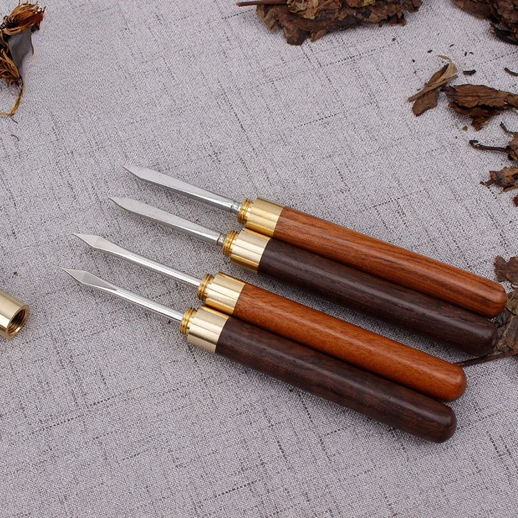 Stainless Steel Ebony Tea Knife Needle Taper Set Pu'er Tea Cake Prying Tool Tea Accessories