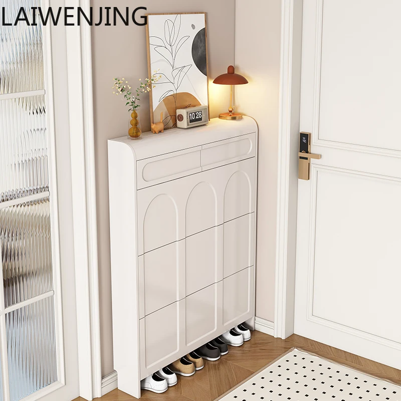 

MJY ultra-thin tipping bucket shoe cabinet integrated storage in the entrance entrance of the home