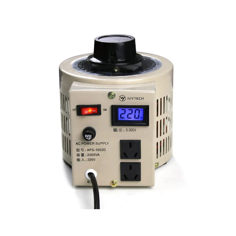 APS1002D 0-300V 2000VA AC Voltage Regulator Digital Adjustable Variac AC Adjustable Automatic Power Voltage Regulator