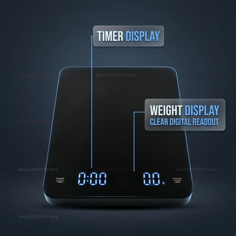 Báscula digital para café espresso, con pantalla LCD de alta precisión, ideal para preparar café por goteo, medir la cantidad de café y controlar el peso, perfecta para baristas, uso doméstico y en la cocina.