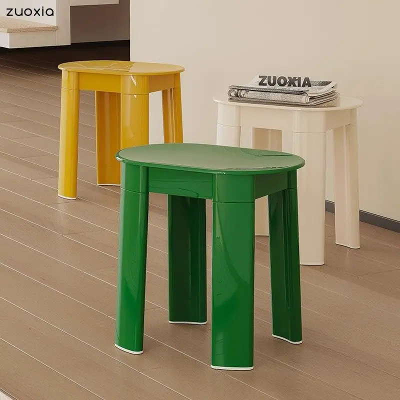 

Creative Mid-century Modern Designer Stools - Dopamine Style Round Low Stool for Living Room, Minimalist Home Decor Furniture