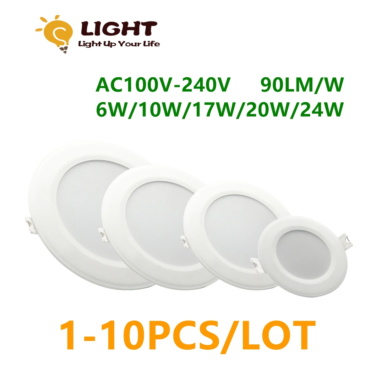 

1-10P New LED downlight sky lamp ultra thin dark AC100V-240V 6W-24W super bright warm white light suitable for kitchen and study