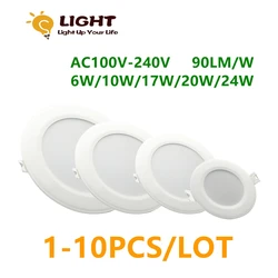 1-10P New LED downlight sky lamp ultra thin dark AC100V-240V 6W-24W super bright warm white light suitable for kitchen and study