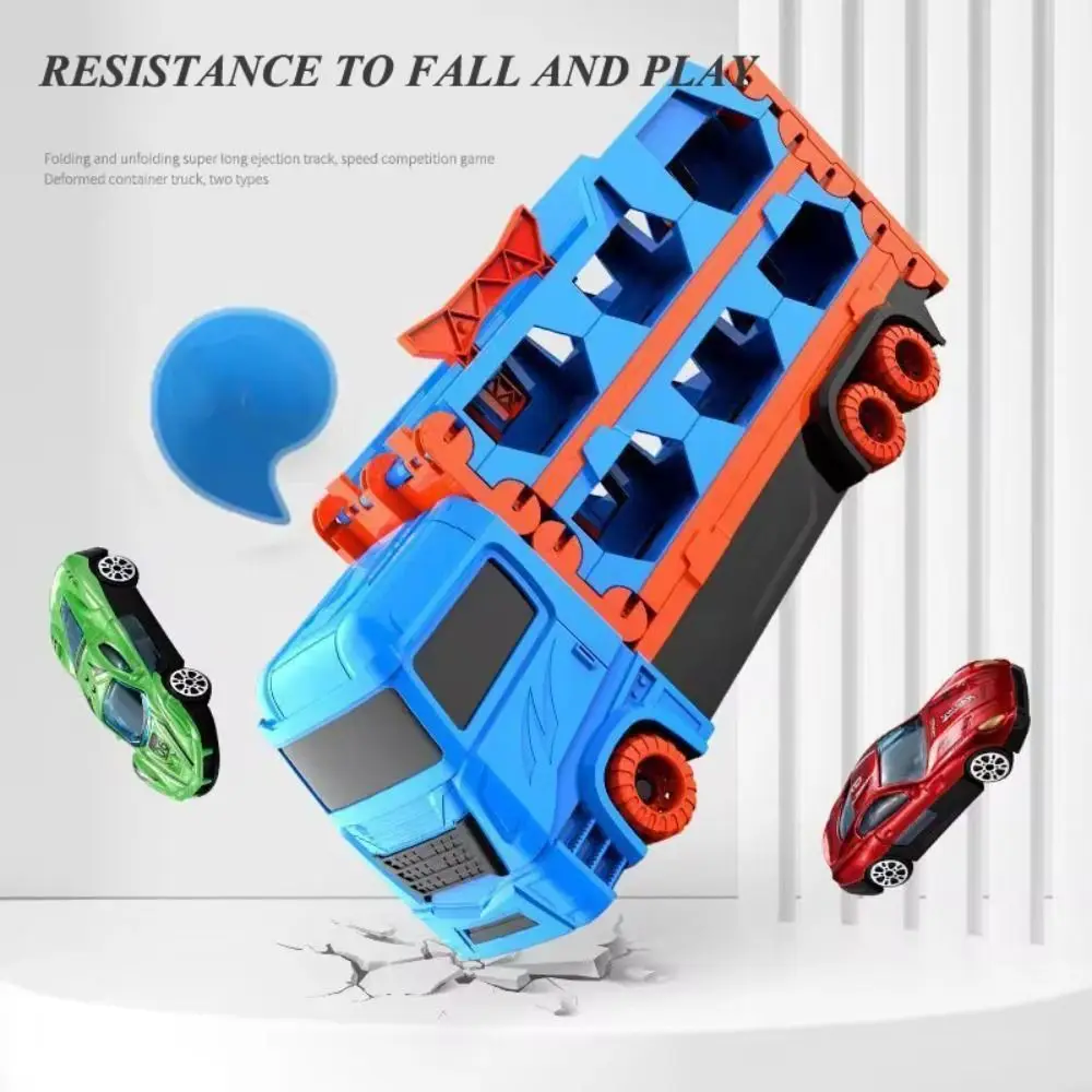 Dual-mode Car Transporter Truck Toys Expand-length with Handle Truck Transformed Toy Safe Portable Folding Container Truck Toy