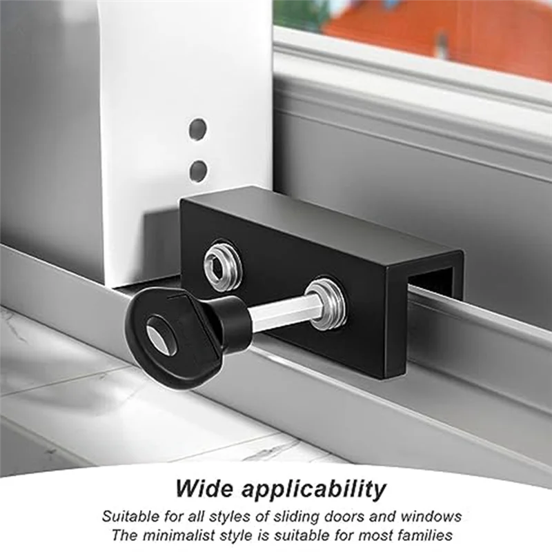HEISSE Fensterschlösser, 4 Stück verschiebbare, verstellbare Fenster-Sicherheitsschlösser, perfekt für vertikale Fenster und Schiebetüren, Garagentor