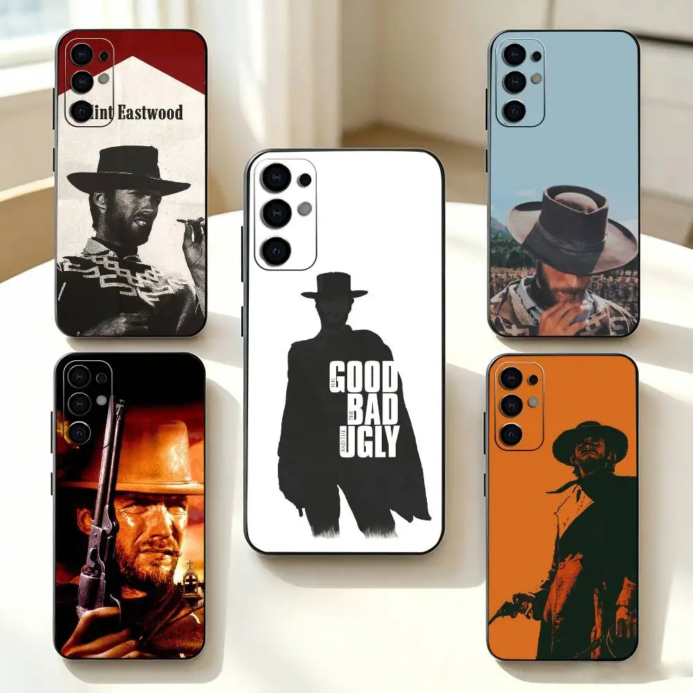 C-Clint Eastwood Graphics Phone Case Black Silicone Soft For Samsung S25,S24,S21,S22,S23,S30,Ultra,S20,Plus,Fe,Lite