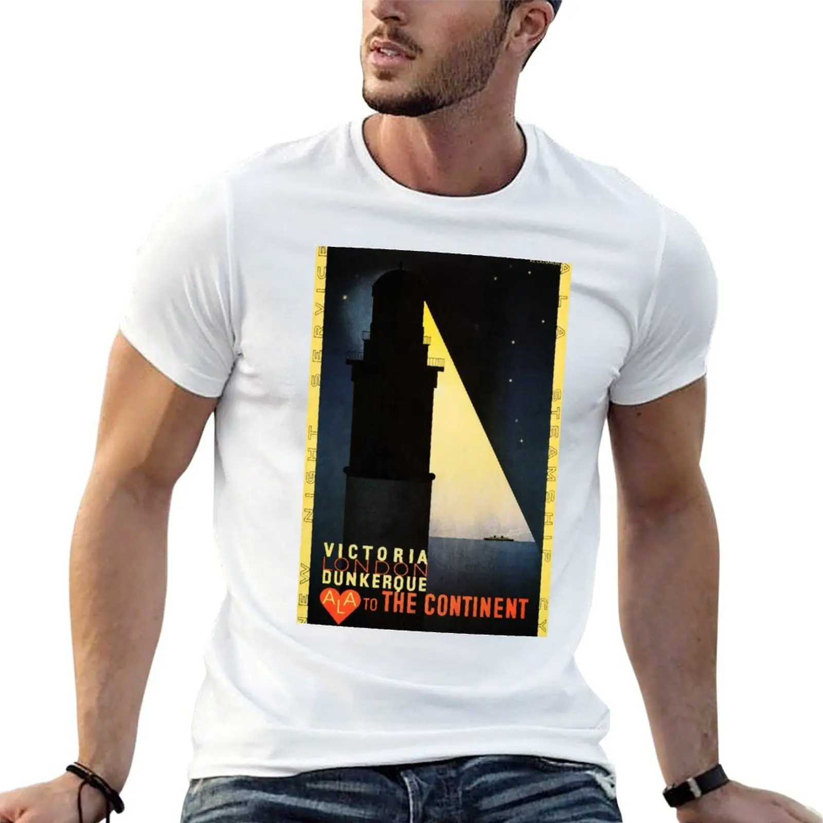 VICTORIA LONDON DUNKERQUE Южная железная дорога пароход винтажная футболка с плакатом для путешествий футболки с принтами футболка VICTORIA LONDON DUNKERQUE Южная железная дорога пароход винтажная футболка с плакатом для путешествий футболки с принтами футболка