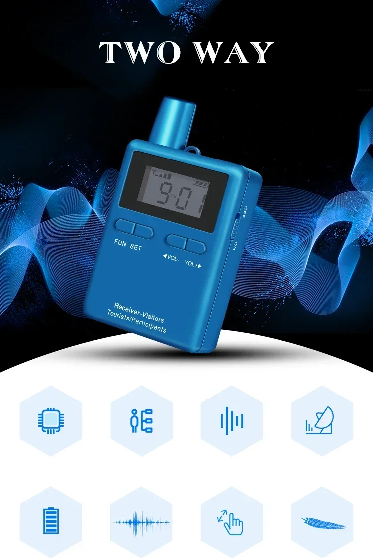 RC2402 Full Duplex Wireless Intercom System Duplex Comunciation Wireless Radio Transmitter and Receiver Walkie Talkie Set