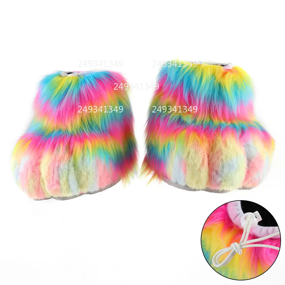 فروي Fursuit الوحش قدم تأثيري حلي اكسسوارات الكبار قوس قزح القط فو الفراء أحذية رجل امرأة Comic-con أداء الحفلات الدعامة