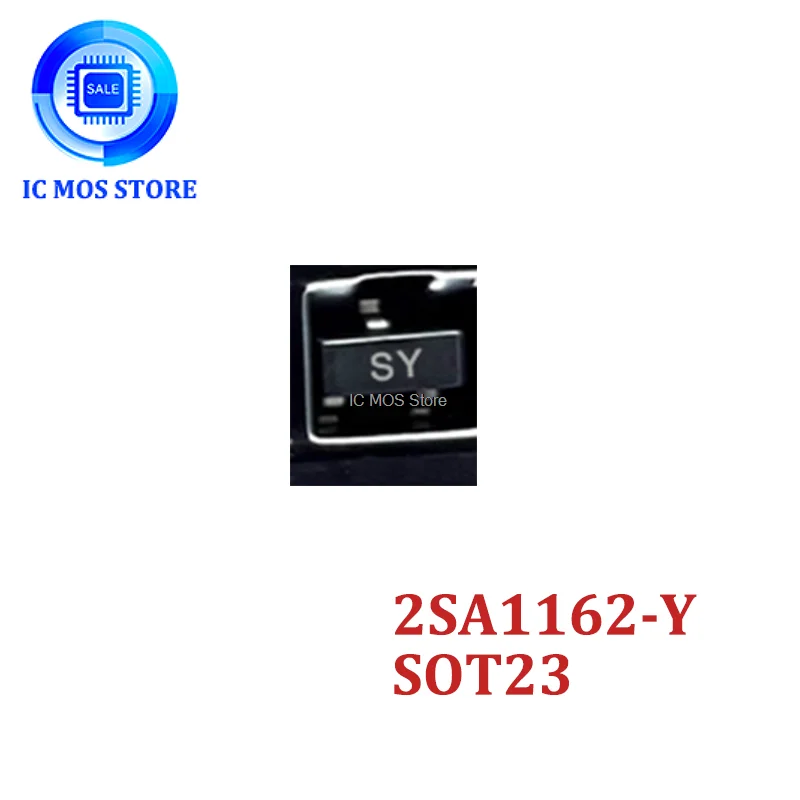 

100PCS Brand new 2SA1162-Y 2SA1162 Silkscreen SY SOT23 50V 150mA 150mW PNP SMD transistor