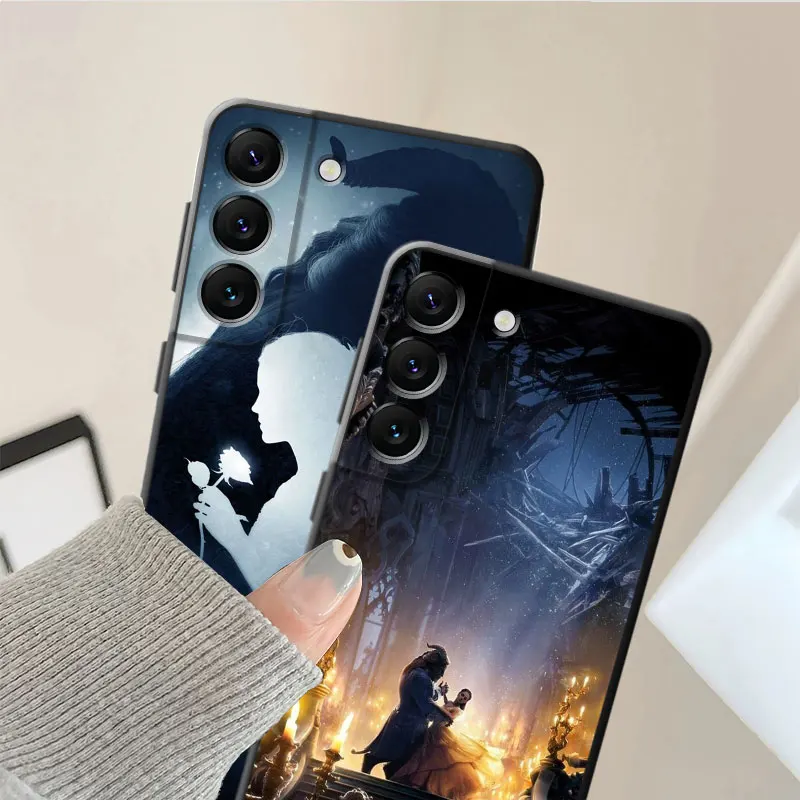 Black Soft Case for Samsung Galaxy S10e S20 FE S24 S21 Plus S9 S22 S10 S23 FE Ultra 5G Cover Disney Beauty and the Beast Capa