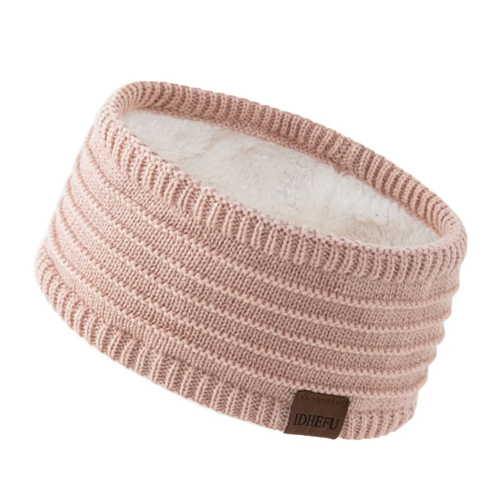 

Fashion Warm Winter Headbands Wide Edge Fleece Lining Knitted Headbands Windproof Soft Hair Band Girls