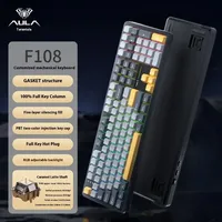 Aula F108 Keyboard Gaming Mechanical Keyboard Bluetooth Wireless RGB GASKET Structure Esports Customized Game Accessories