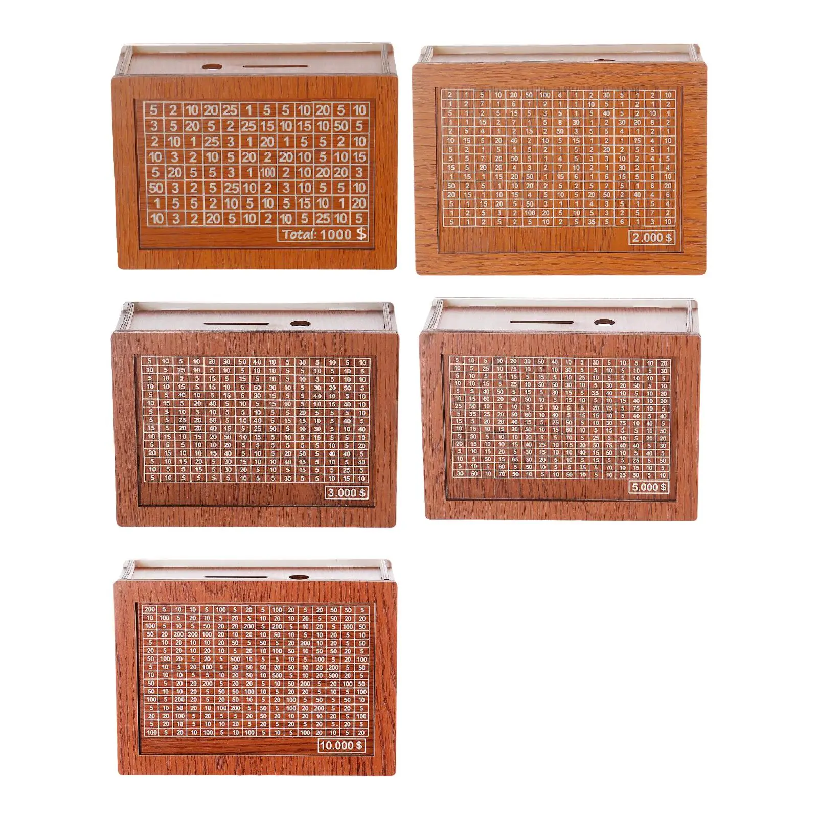 Wooden Money Saving Box Piggy Bank Home Decoration, with Counting Target for Savings Goal for Adults Money Bank Money Box