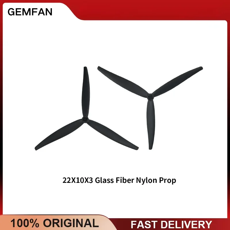 GEMFAN 22x10x3 Inch 3-Blade Propeller Glass Fiber Nylon CW/CCW 1Pair for FPV Drone RC Multirotor