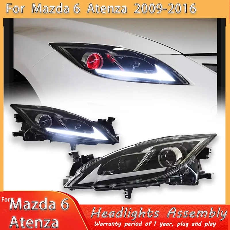 New LED Head Lamp Upgrade Modified For Mazda 6 Atenza Headlight 2009-2016 Dynamic Signal Head Lamp Auto Accessories