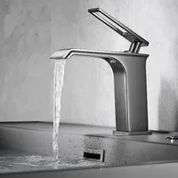 Gun Grey/Black/ Gold/Silver/White Hot & Cold Water Mixer Basin Faucets Minimalist Handle Design Copper Taps Bathroom Accessories