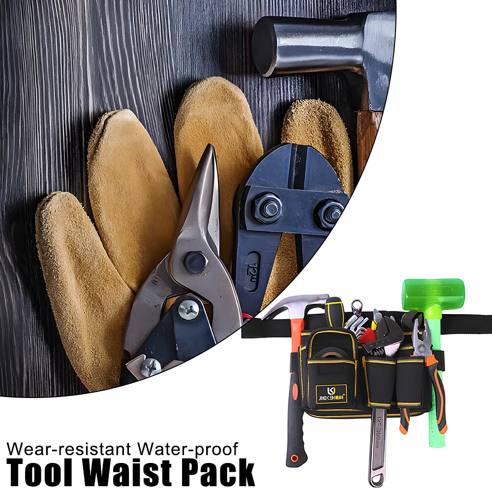 Tool Bag Wrench Pliers Storage Bag Hardware Tool Pocket Multi-function Waist Pack Repair Tool Storage Bag Oxford Cloth